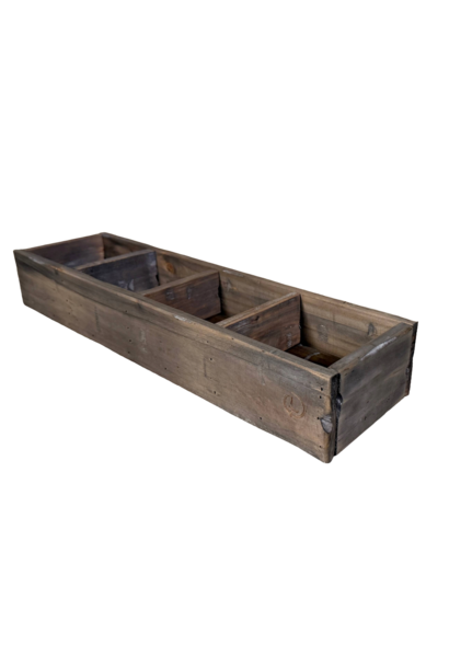 container low 4 compartments without glass old grey