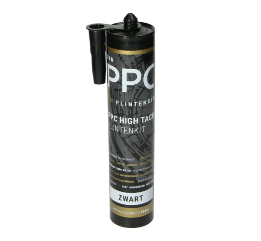 PPC High Tack Plintenkit - zwart RAL 9005 290 ml