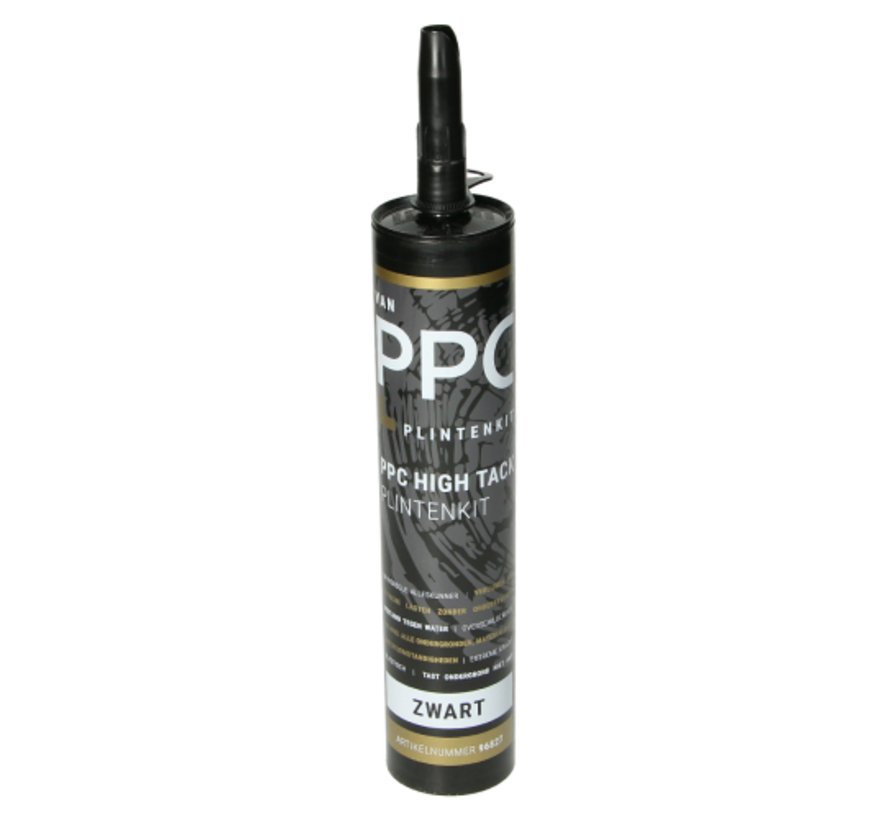 PPC High Tack Plintenkit - zwart RAL 9005 290 ml