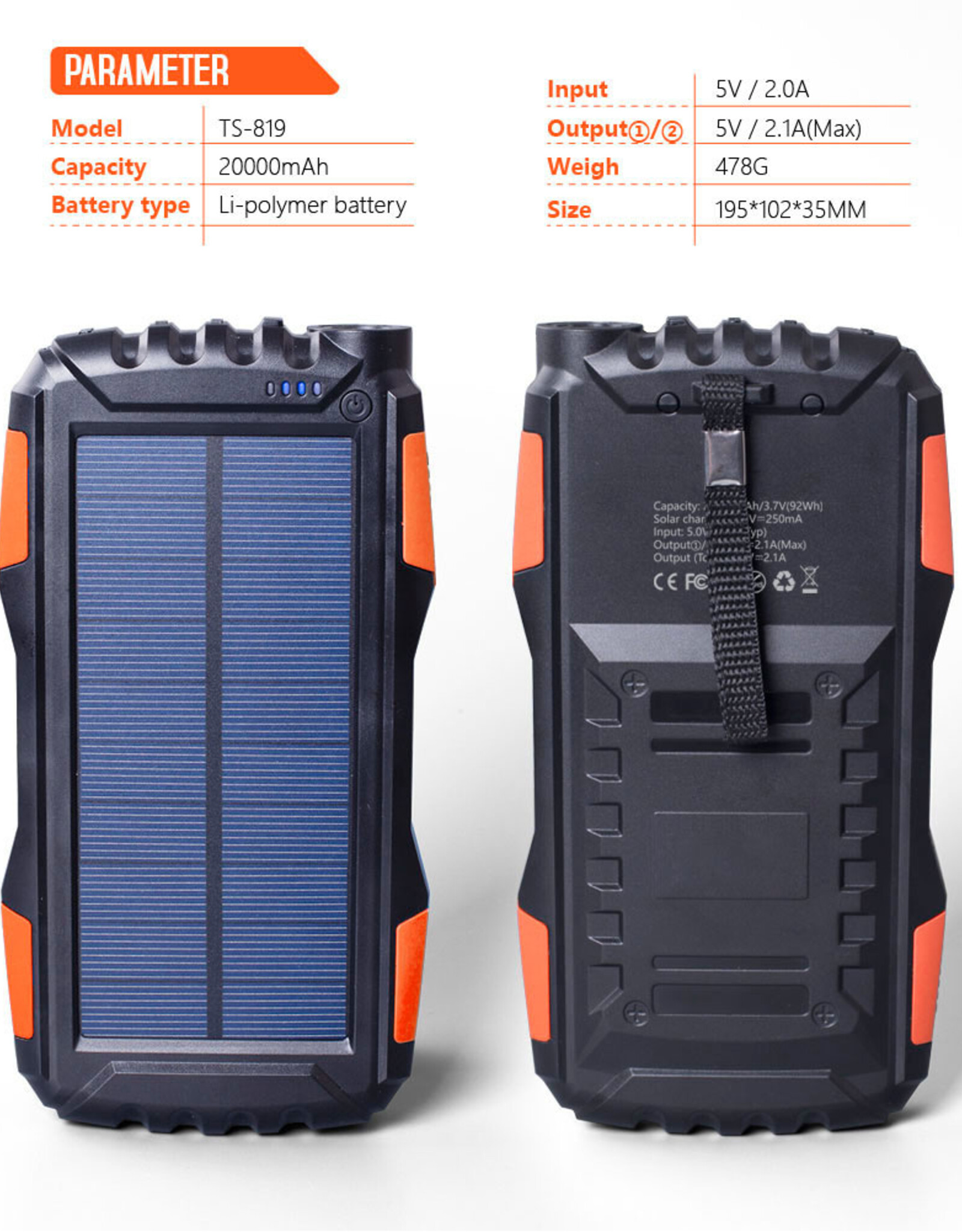EasyAcc 20.000 mAh Solar Powerbank