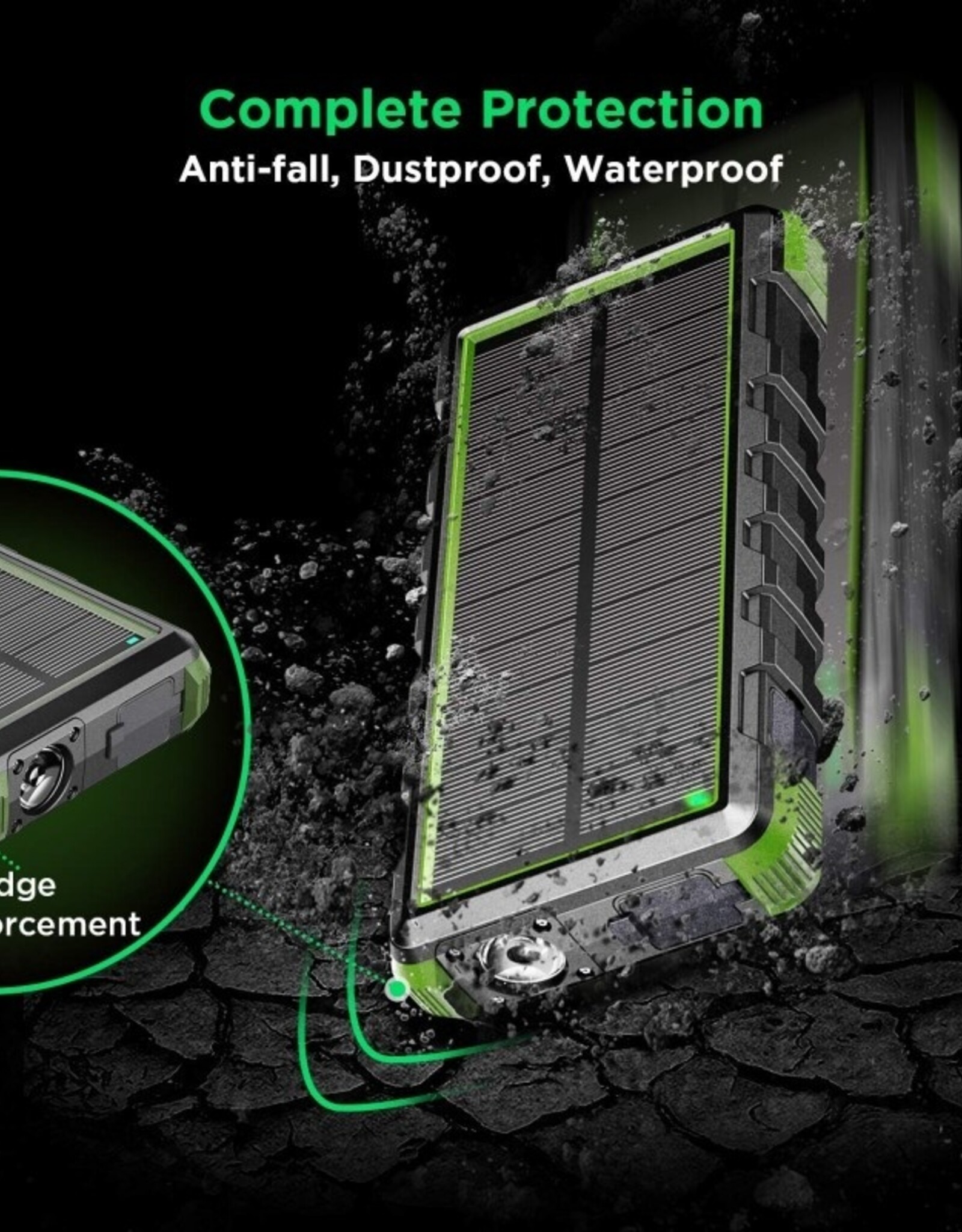 EasyAcc 24.000 mAh Waterdichte Outdoor Solar Powerbank
