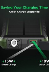 EasyAcc 24.000 mAh Waterdichte Outdoor Solar Powerbank