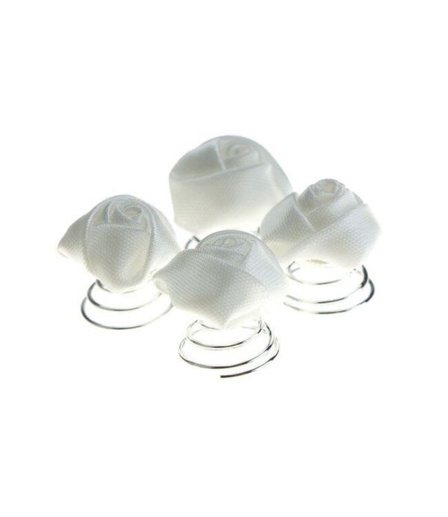 Curlies roos wit met satijn glans 4 stuks