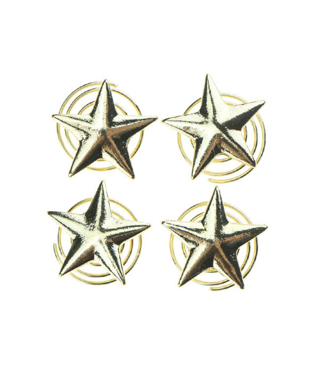 Curlies met ster in de kleur goudkleurig 4 stuks