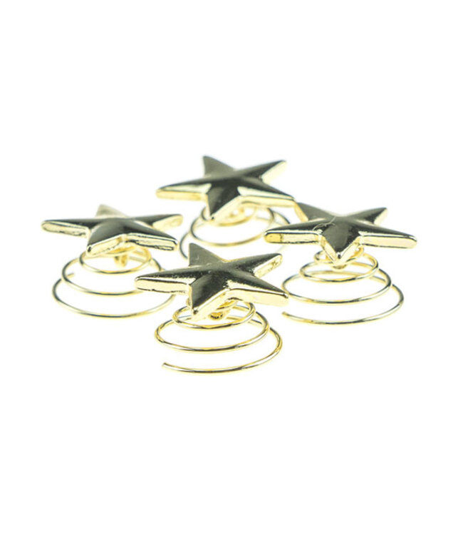 Curlies met ster in de kleur goudkleurig 4 stuks