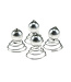 Curlies met parel zilverkleurig facet 4 stuks