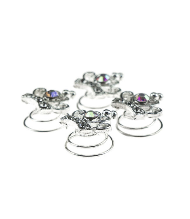 Curlies zilverkleurig kroon facet 4 stuks