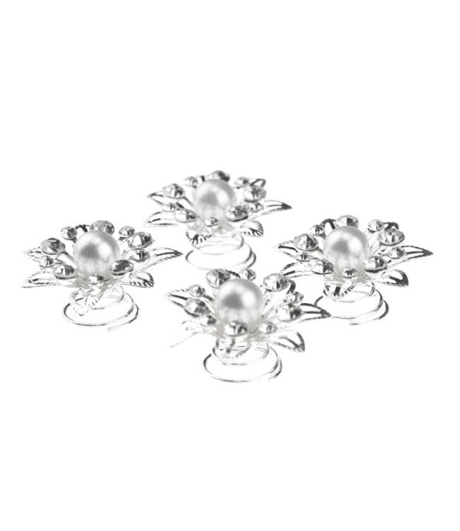 Curlies ster parel strass 4 stuks