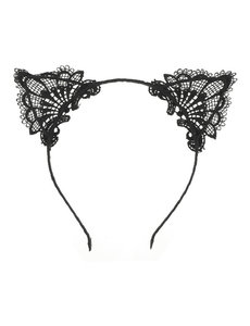  Diadeem cat ears kant zwart