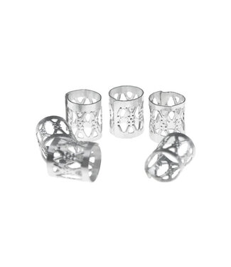 Goudhaartje Dreadlock bead cuff 6 stuks zilverkleurig