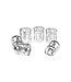Dreadlock bead cuff 6 stuks zilverkleurig