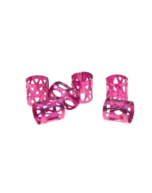 Goudhaartje Dreadlock bead cuff 6 stuks roze