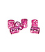 Goudhaartje Dreadlock bead cuff 6 stuks roze