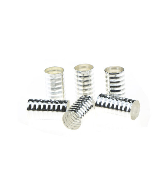 Dreadlock bead cuff 6 stuks spiraal  zilverkleurig