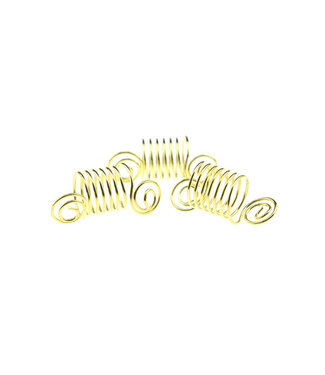 Goudhaartje Dreadlock bead 3 stuks swirl goudkleurig