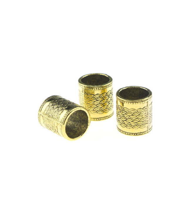 Dreadlock bead 3 stuks kabels goudkleurig