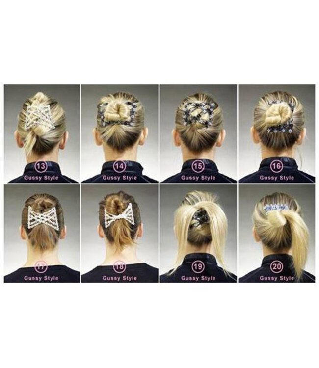 EZ comb met kralen en bloemen strass paars