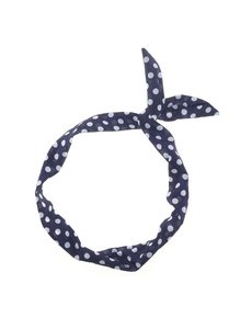  Haarband sjaal retro polkadot blauw wit