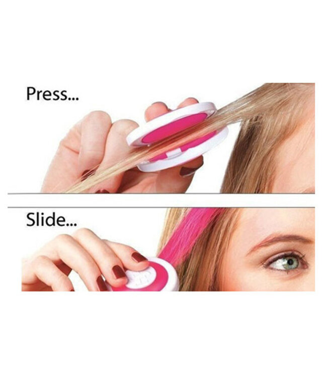 Haarkrijt in rond doosje in de kleur groen