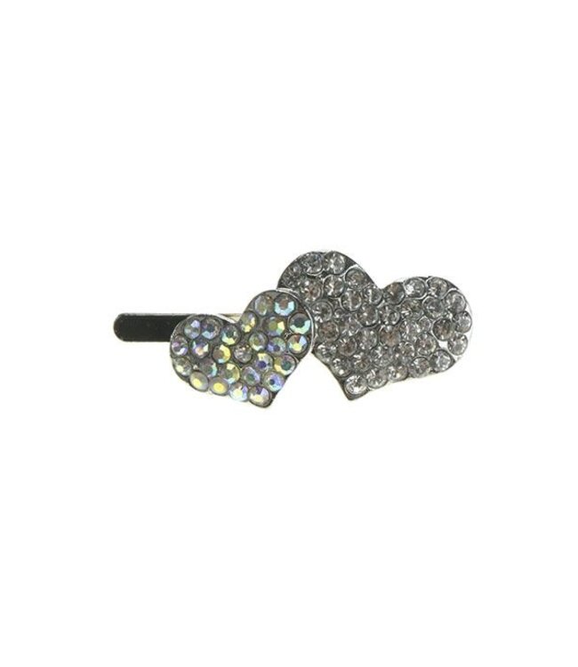 Haarclip luxe magneet zilverkleurig hartjes