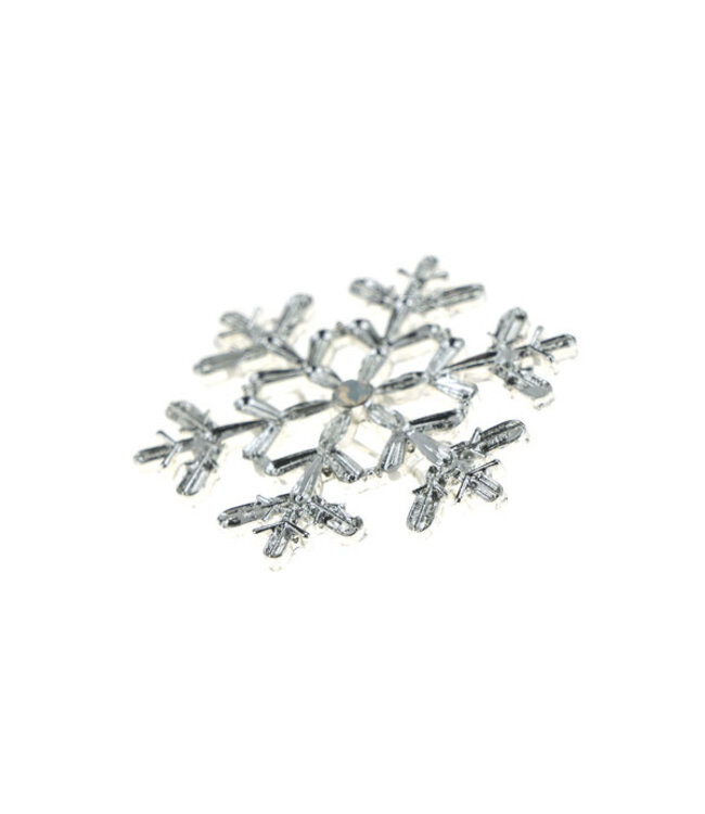 Haarclip zilverkleurig wit ijskristal