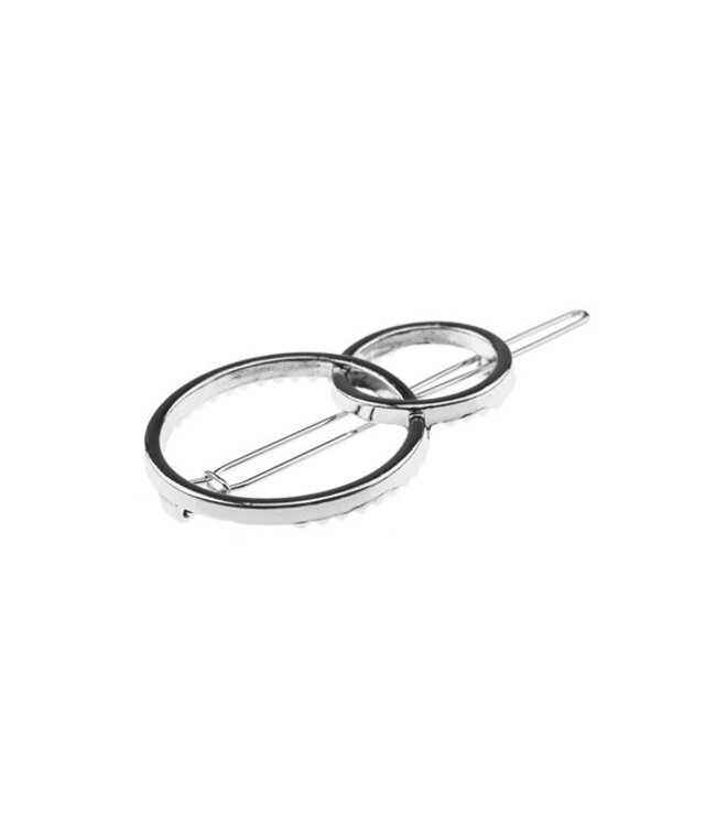 Haarclip luxe cirkels zilverkleurig