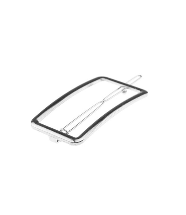 Haarclip luxe zilverkleurig rechthoek