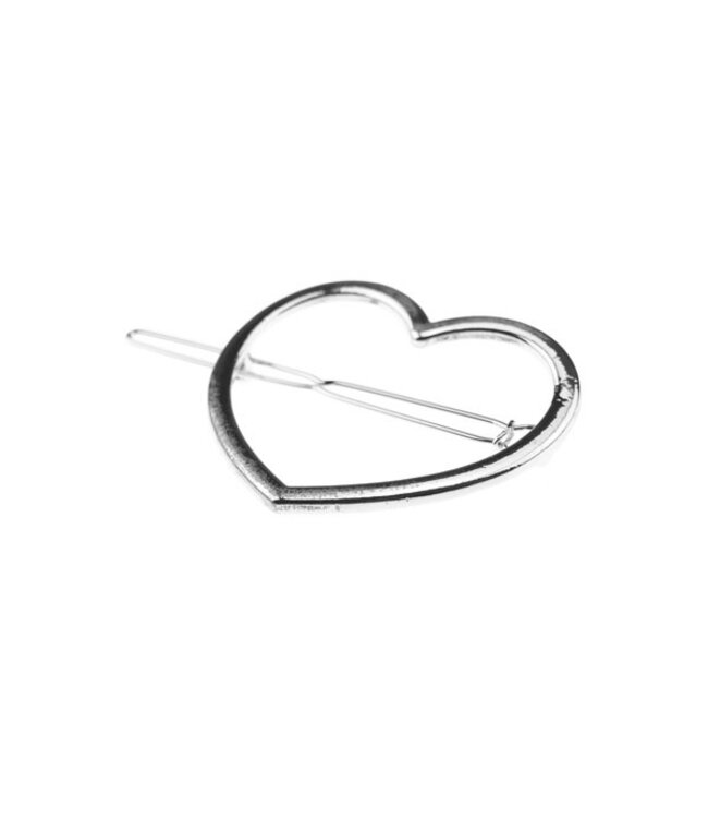 Haarclip zilverkleurig hart