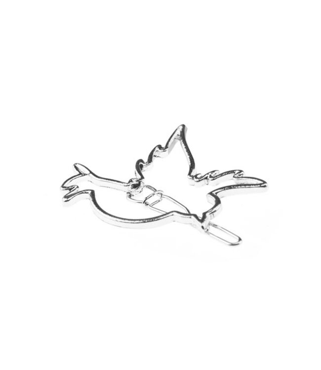 Haarclip zilverkleurig vredesduif