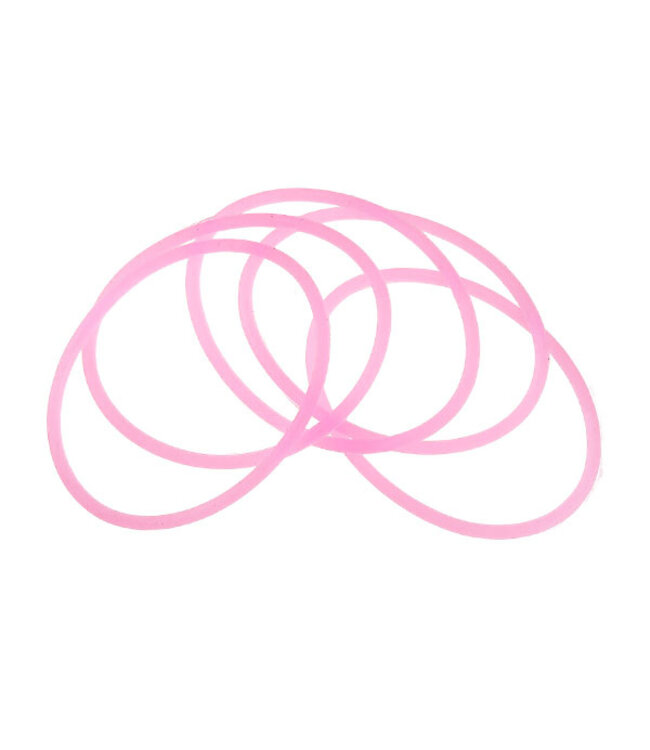 Haarelastieken set van 5 stuks rubber roze