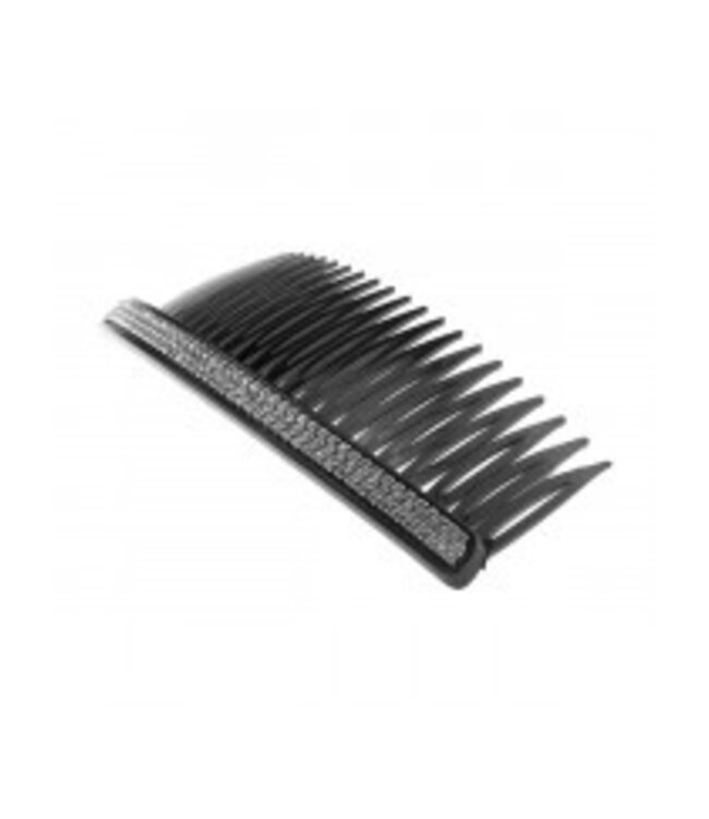 Haarkam kunststof zwart met strass steentjes
