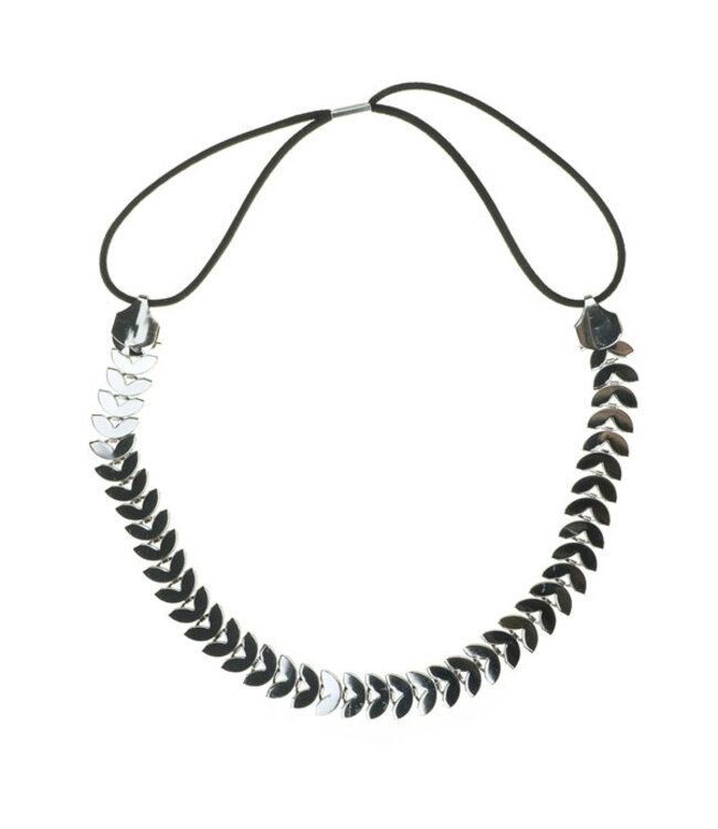Haarketting halve maan kleur zilverkleurig