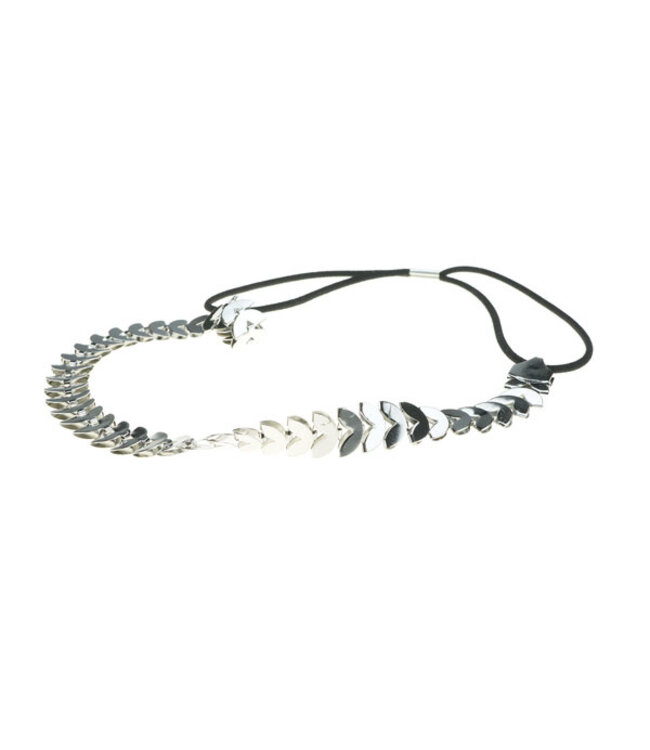 Haarketting halve maan kleur zilverkleurig
