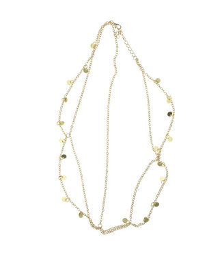 Goudhaartje Haarketting goudkleurig in het model confetti