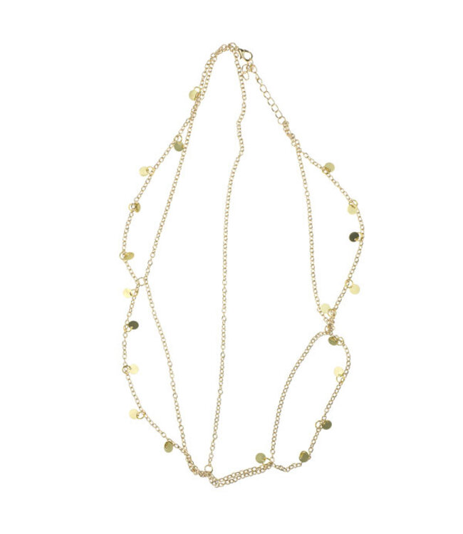 Haarketting goudkleurig in het model confetti
