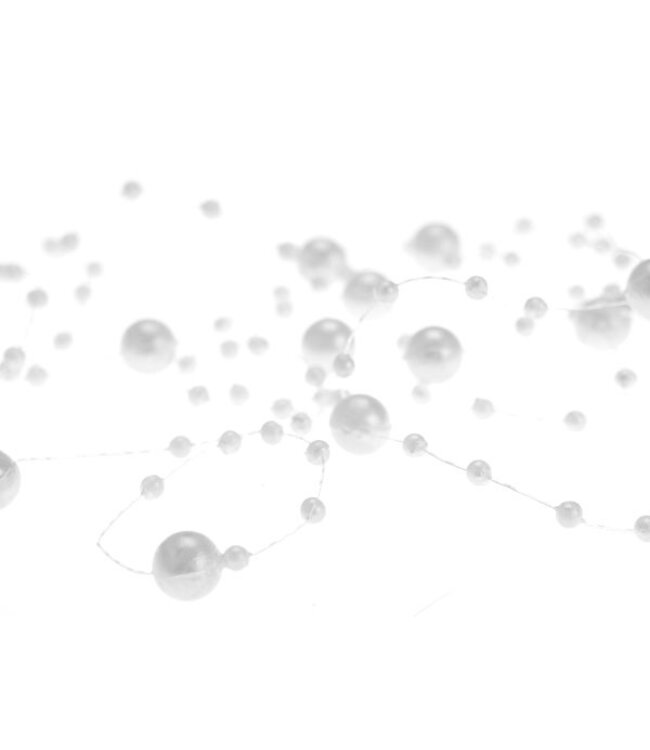 Haarketting draad met parels wit bruid