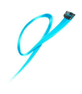 Goudhaartje Haarlok met een clip large in de kleur lichtblauw