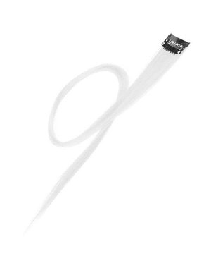  Haarlok met een clip large in de kleur wit