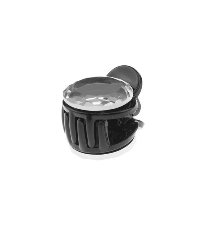 Haarklem kunststof zwart facet