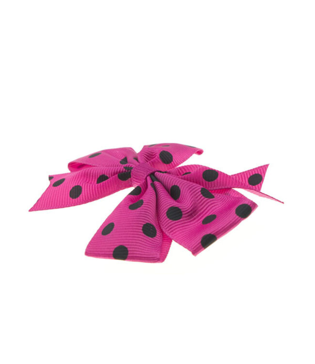 Haarstrikje polkadot in de kleur fuchsia