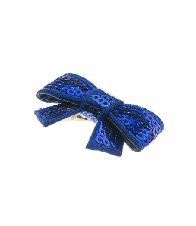 Haarstrikje klein pailletten in de kleur donkerblauw