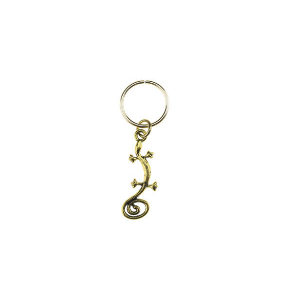 Hair ring met bedel salamander goudkleurig