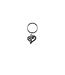 Hair ring met bedel hart zilverkleurig