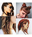 Hair ring met bedel hart zilverkleurig