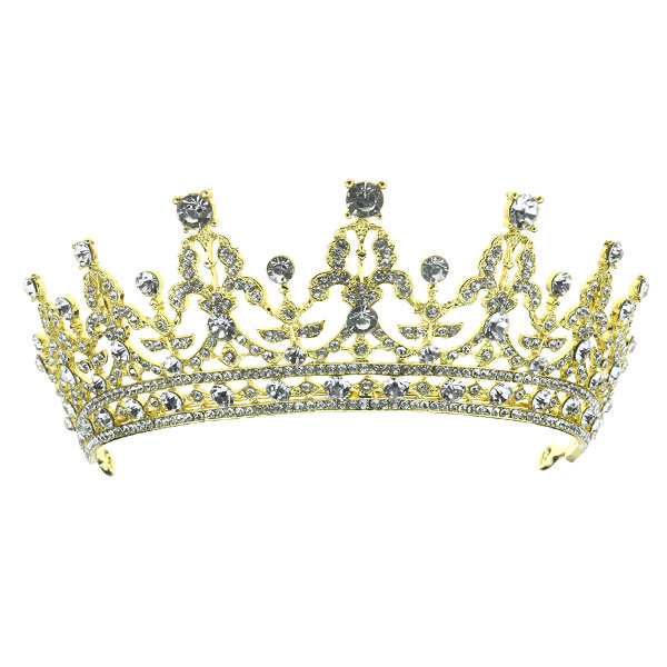 Herziening min Paine Gillic tiara kristallen goudkleurig kroon - Goudhaartje