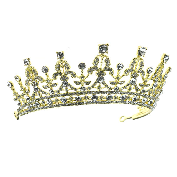 antwoord plan Stout tiara kristallen goudkleurig kroon - Goudhaartje