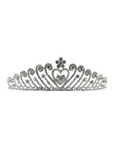  Tiara met hart zilverkleurig