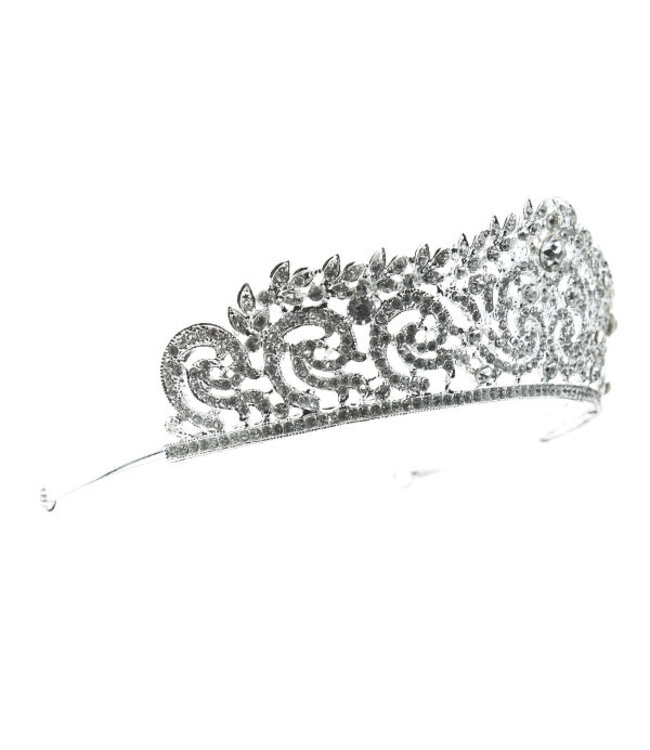 Tiara zilverkleurig sierlijk