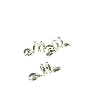 Goudhaartje Dreadlock bead 3 stuks kronkel zilverkleurig