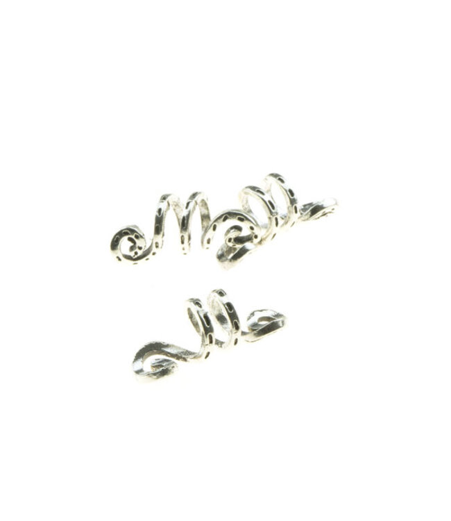 Dreadlock bead 3 stuks kronkel zilverkleurig
